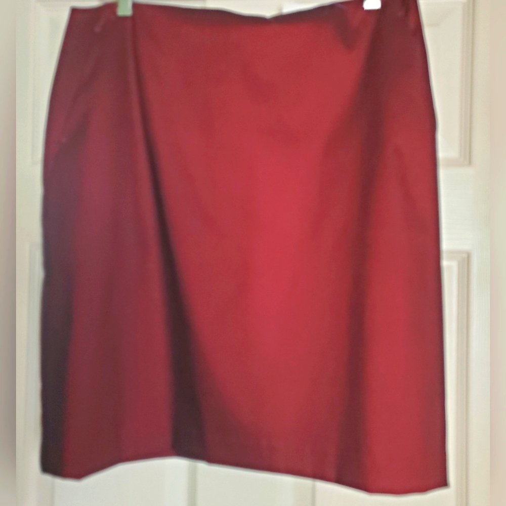Pure Alfred Sung Lined Taffeta Red Stretch Skirt ♥ Sz 14 - NWOT